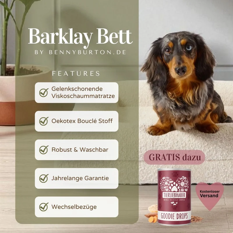 Hundebett Barklay Grande S con Boucèbezug