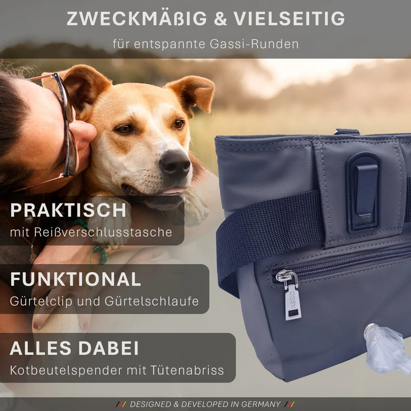 ASCO Leckerlitasche für Hunde mit Einhand-Schnappverschluss