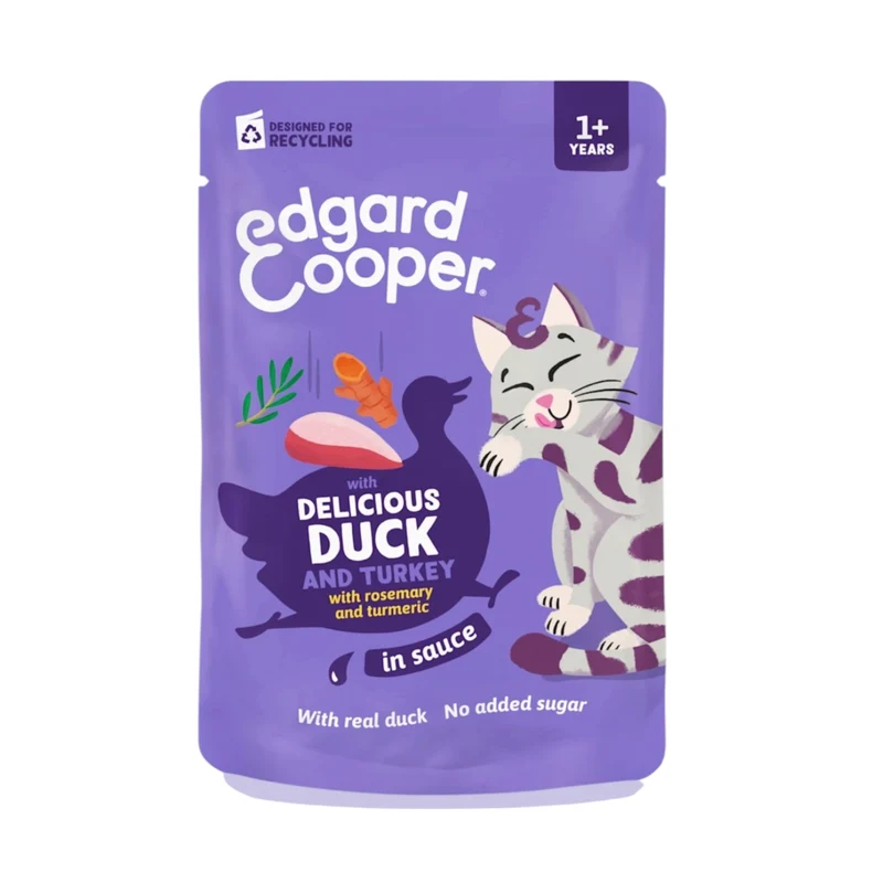 Edgard & Cooper Pato y Pavo En Salsa para Gatos Adultos— Sin Cereales