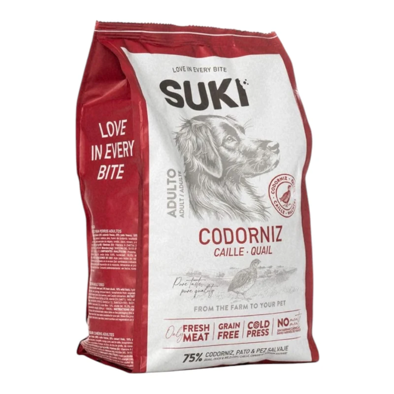 Suki Codorniz, Pato y Pez Salvaje 3kg — Pienso Semihúmedo Perro Adulto