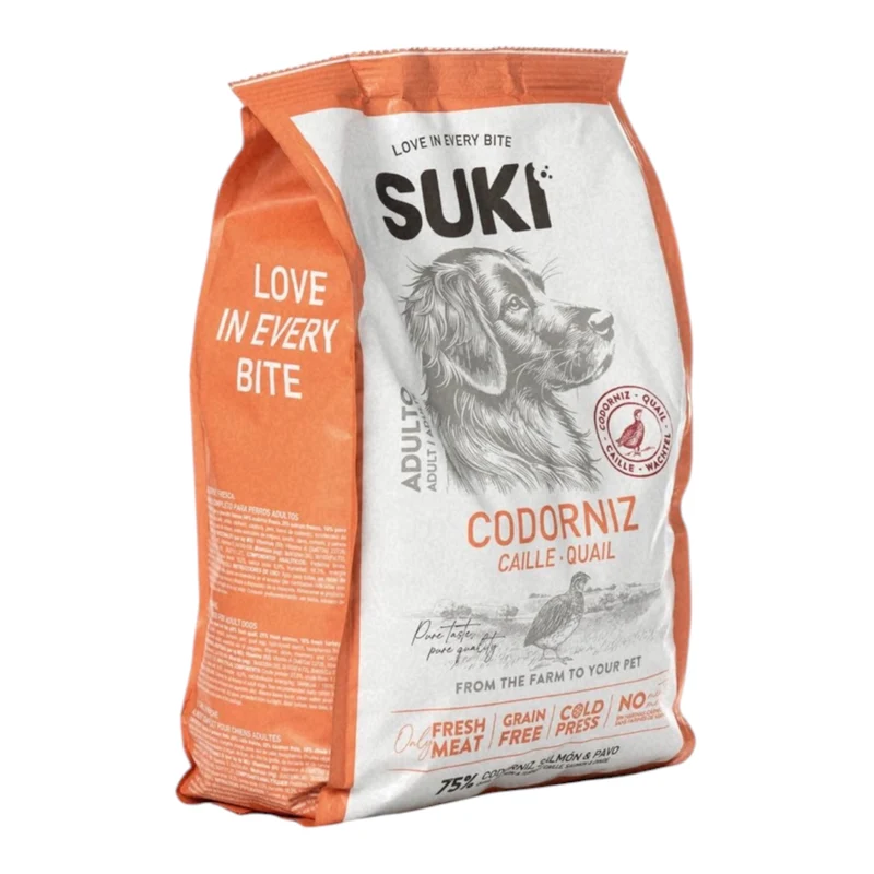 Suki Codorniz, Salmón y Pavo 3kg — Pienso Semihúmedo Perro Adulto
