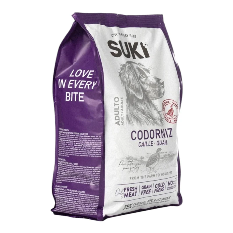 Suki Codorniz, Pavo y Pez Salvaje 3kg — Pienso Semihúmedo Perro Adulto