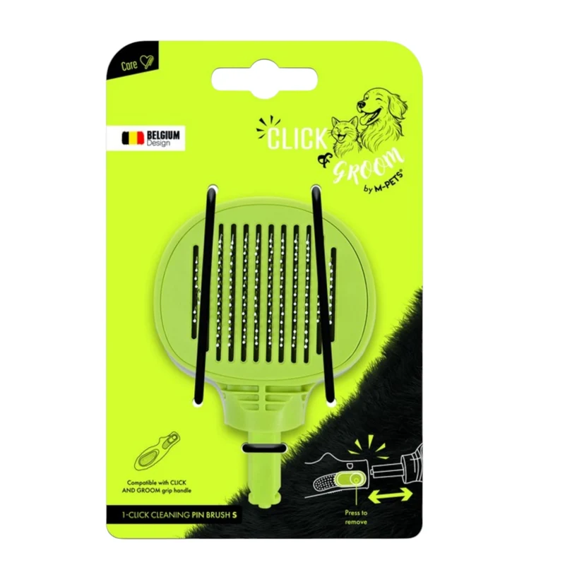 Cepillo de Púas Autolimpiable S Click & Groom M-Pets – Recambio 1-Click para Mango Intercambiable