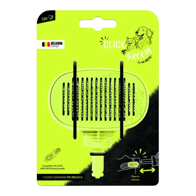 Cepillo de Púas Autolimpiable L Click & Groom M-Pets – Recambio 1-Click para Mango Intercambiable