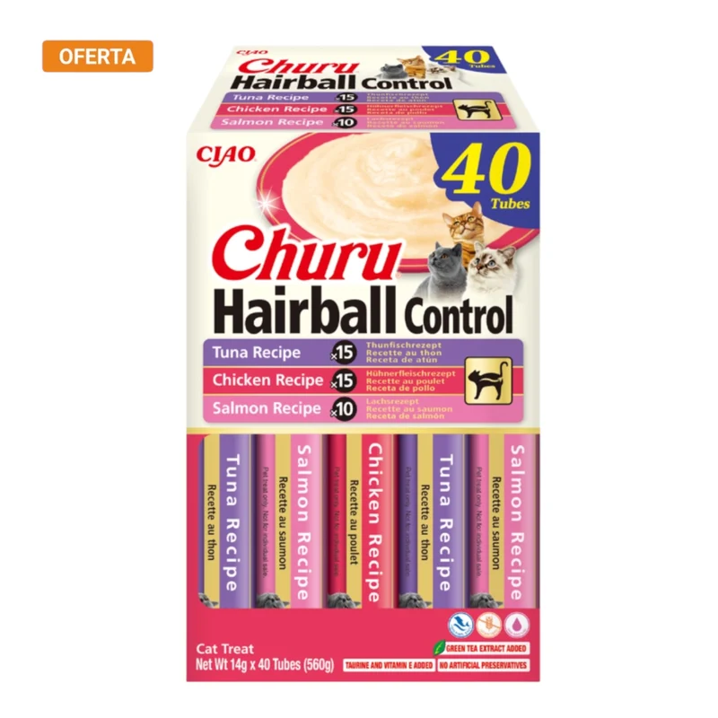 Churu Crema Hairball Control Pack 40 unidades para Gatos
