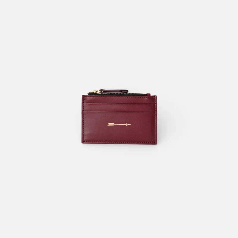 Tarjetero Zip Burgundy