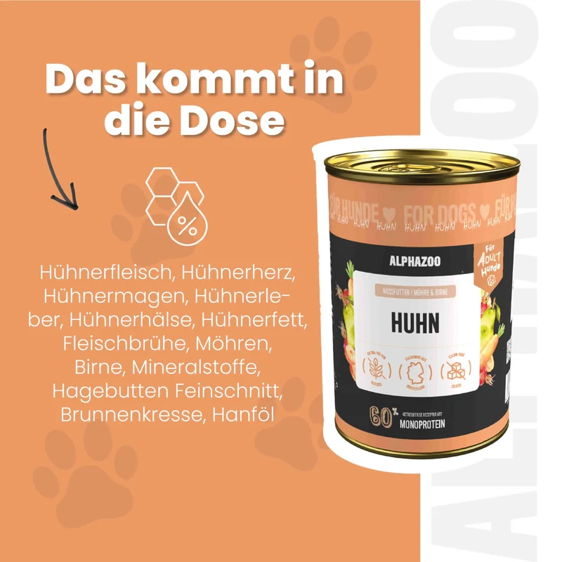 Monoproteína Huhn Nassfutter para perros