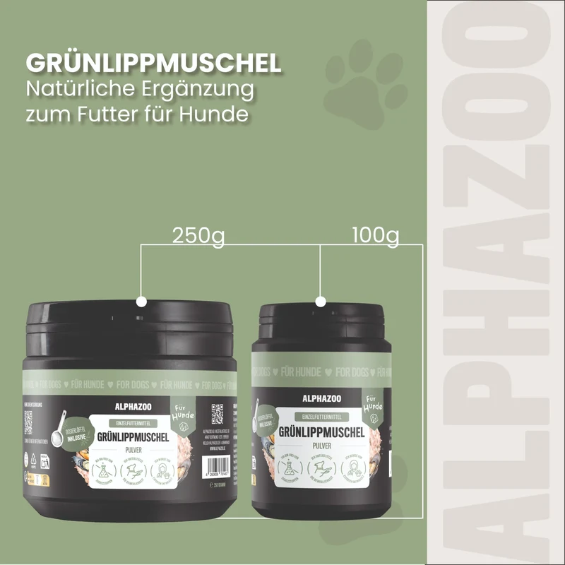 Grünlippmuschel-pulver para perros