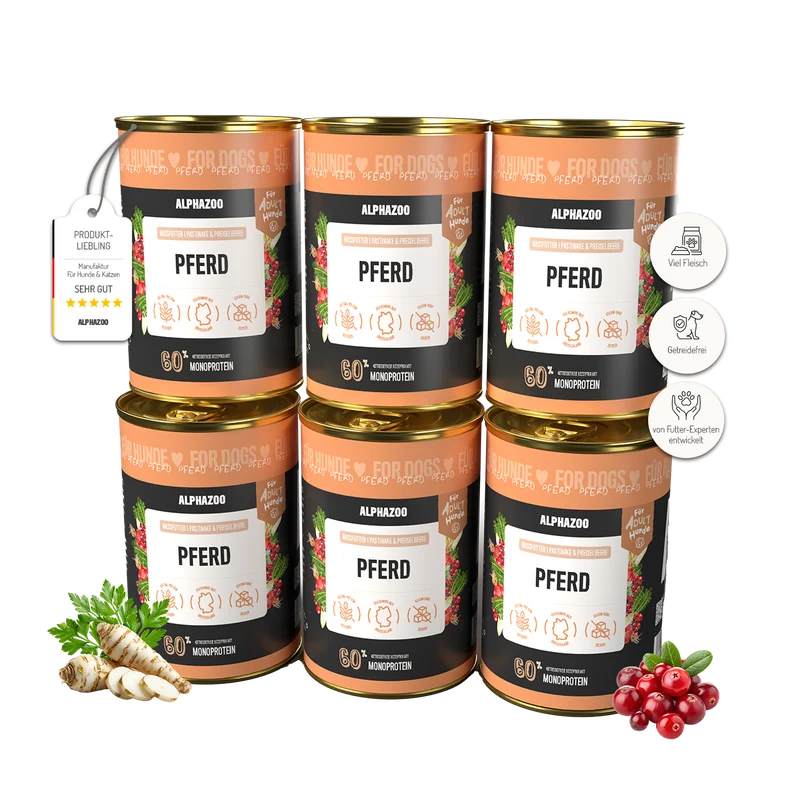 Monoprotein Pferd Nassfutter para perros