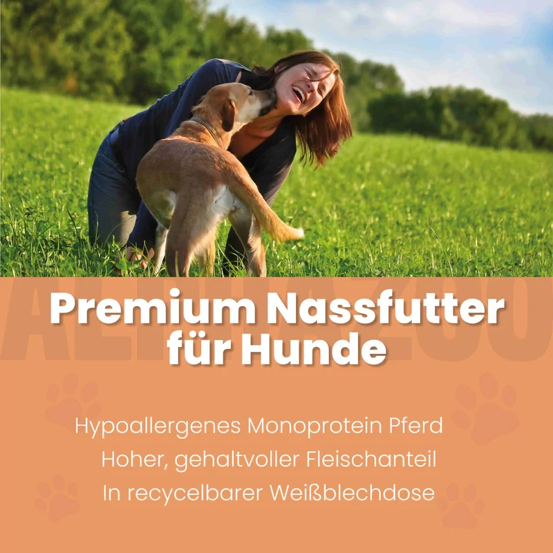 Monoprotein Pferd Nassfutter para perros