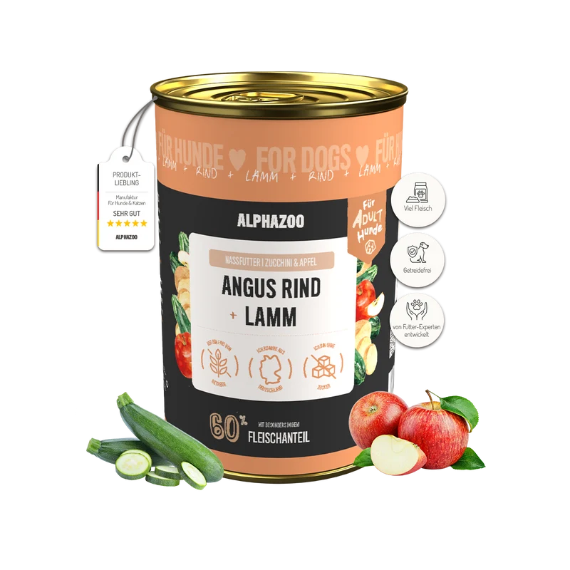 Angus Rind + Lamm Nassfutter para perros adultos