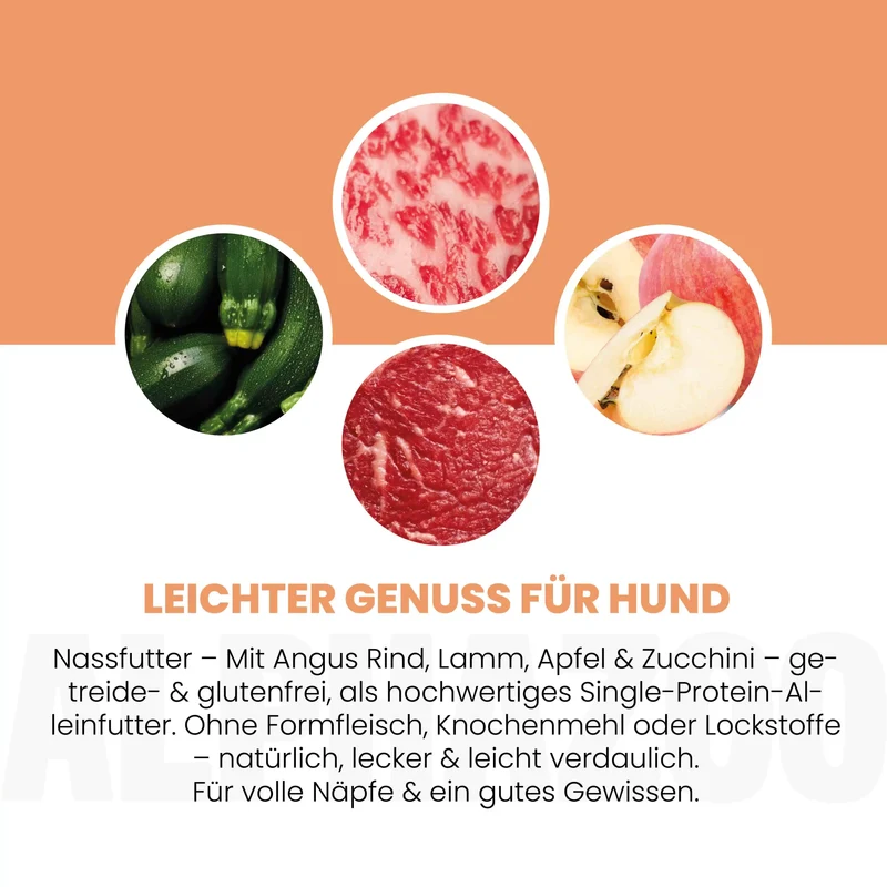 Angus Rind + Lamm Nassfutter para perros adultos