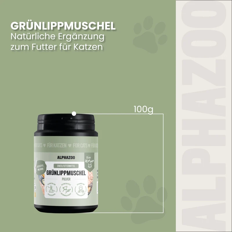 Grünlippmuschel-Pulver para Katzen