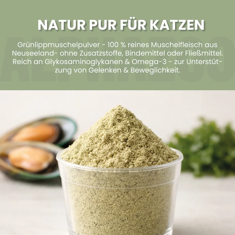 Grünlippmuschel-Pulver para Katzen