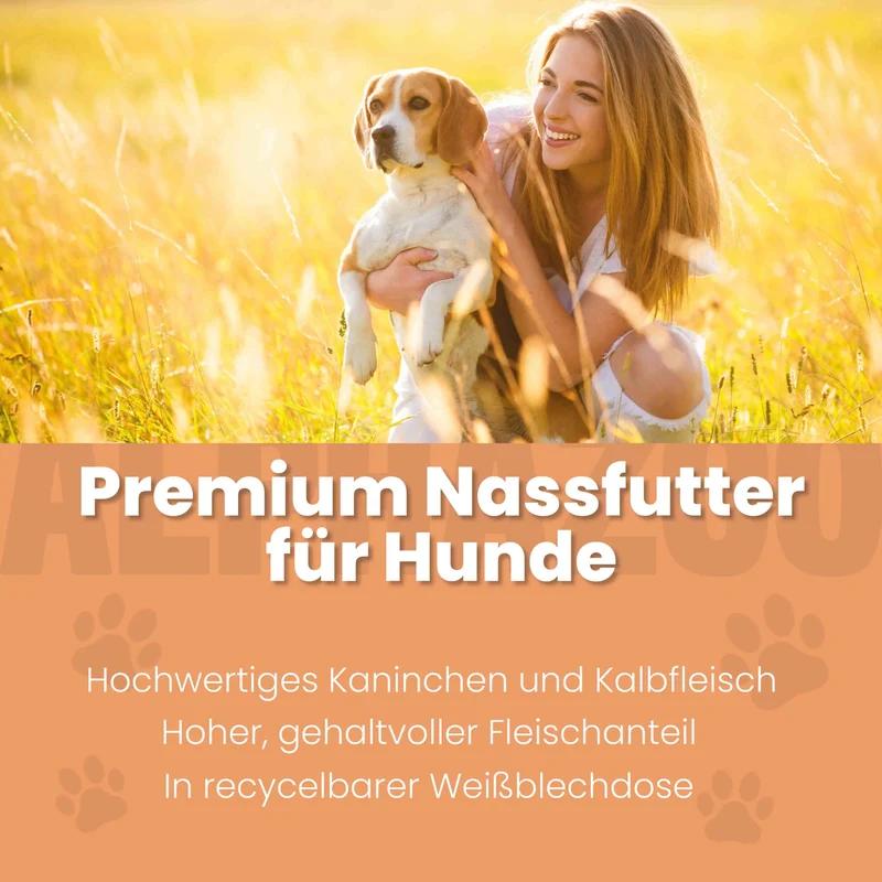 Kaninchen + Kalb Nassfutter para perros mayores
