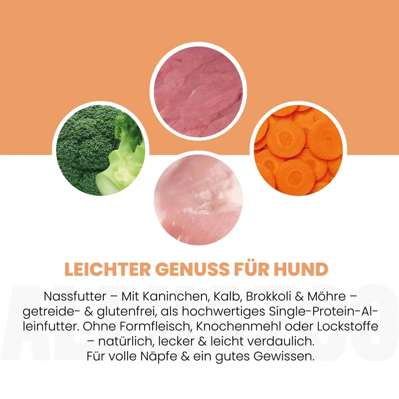 Kaninchen + Kalb Nassfutter para perros mayores