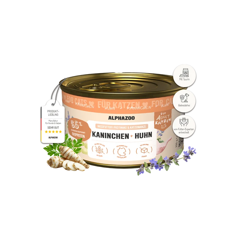 Kaninchen + Huhn Nassfutter para Katze