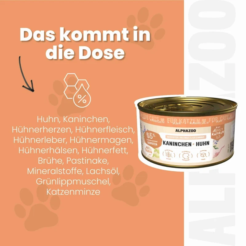Kaninchen + Huhn Nassfutter para Katze