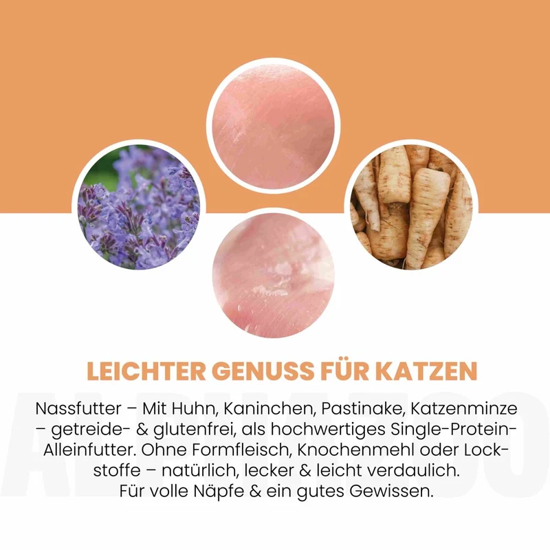 Kaninchen + Huhn Nassfutter para Katze
