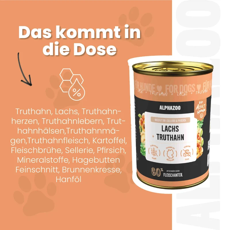 Lachs + Truthahn Nassfutter para perros adultos