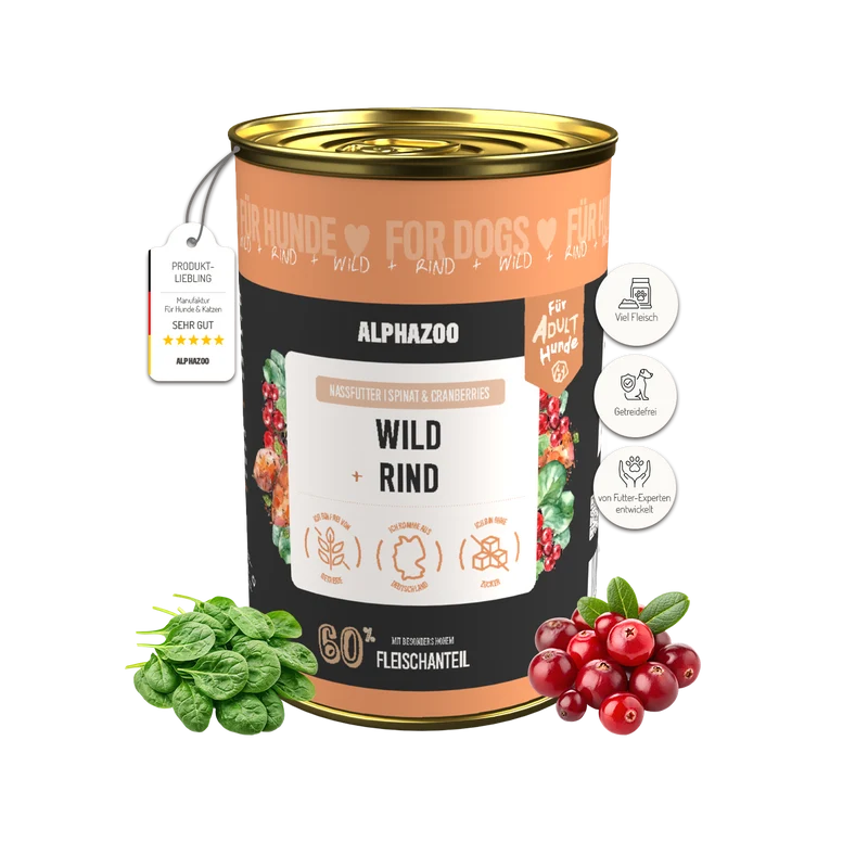 Wild + Rind Nassfutter para perros adultos