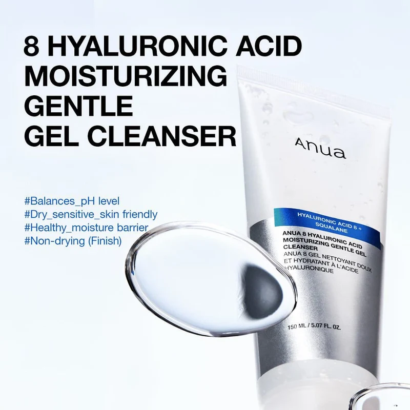 Anua 8 Hyaluronic Acid Moisturizing Gentle Gel Cleanser 150ml