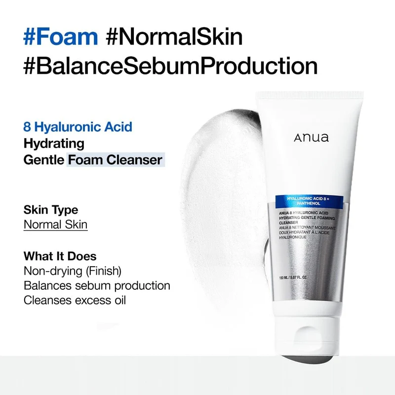 Anua 8 Hyaluronic Acid Moisturizing Gentle Gel Cleanser 150ml