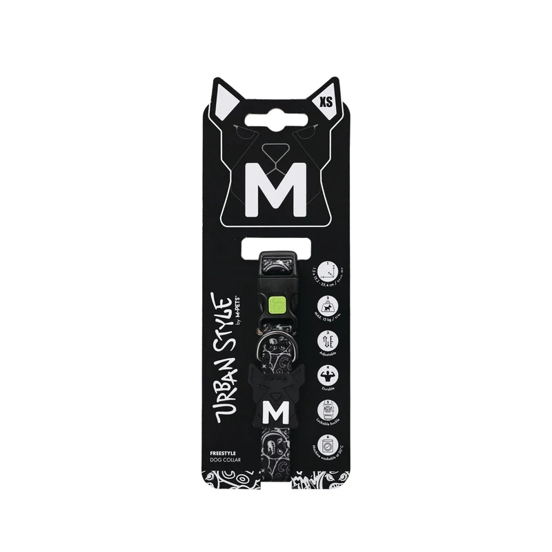 URBAN STYLE FREESTYLE Black & White Dog collar