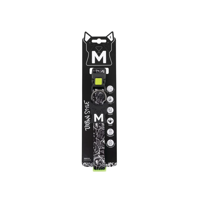 URBAN STYLE FREESTYLE Black & White Dog collar