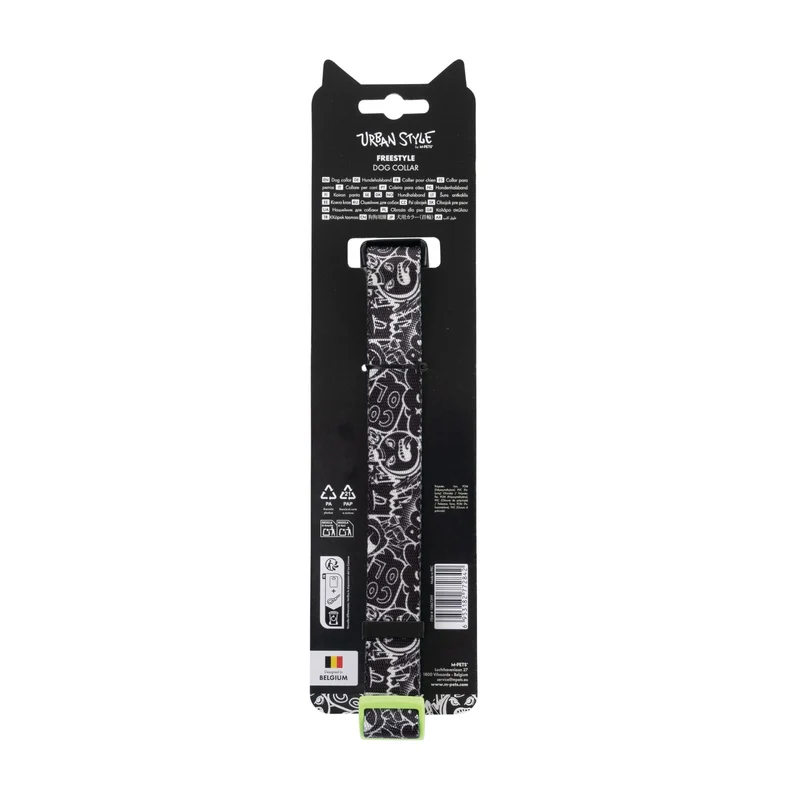 URBAN STYLE FREESTYLE Black & White Dog collar