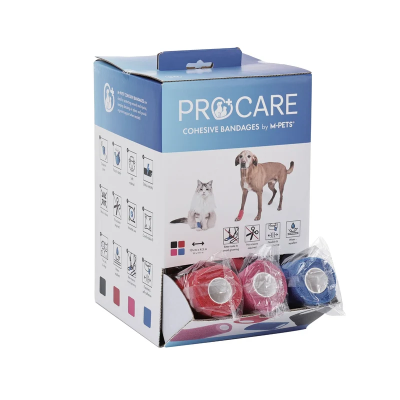 PROCARE Cohesive Bandages 10cm x 4.5m - 30 pcs mixed color display