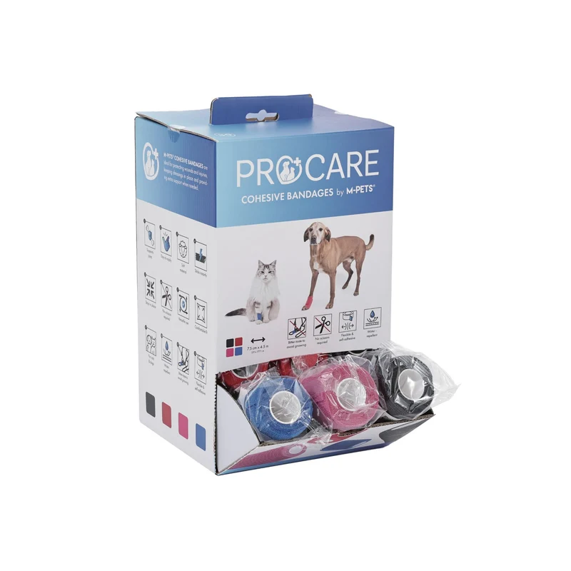 PROCARE Cohesive Bandages 7.5cm x 4.5m - 30 pcs mixed color display