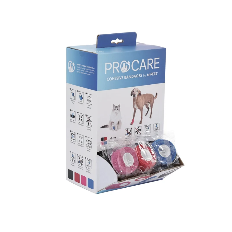 PROCARE Cohesive Bandages 2.5cm x 4.5m - 60 pcs mixed color display