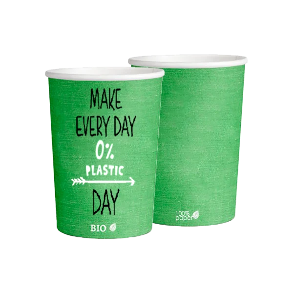 Vasos Verdes Plastic Free 360ml (12oz) (1000 unid/caja)