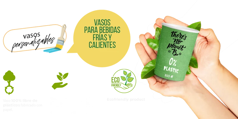 Vasos Verdes Plastic Free 120ml (4oz) (1000 unid/caja)