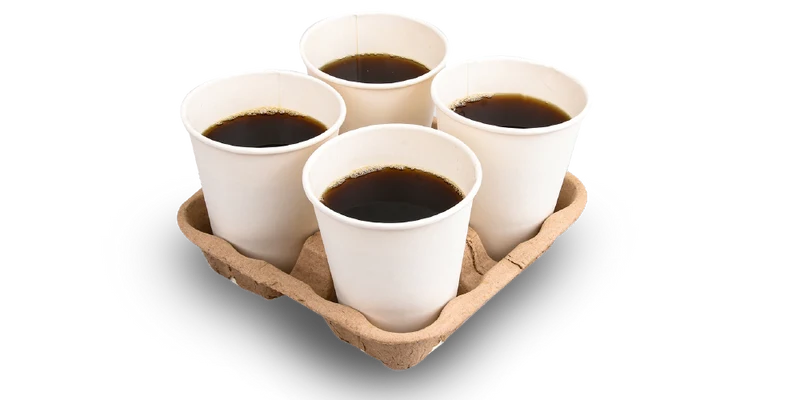 Bandeja Portavasos Divisible - Fibra Natural - 2/4 vasos