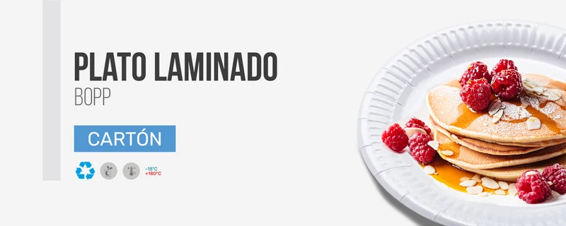 Plato Cartón Laminado Blanco 18 cm