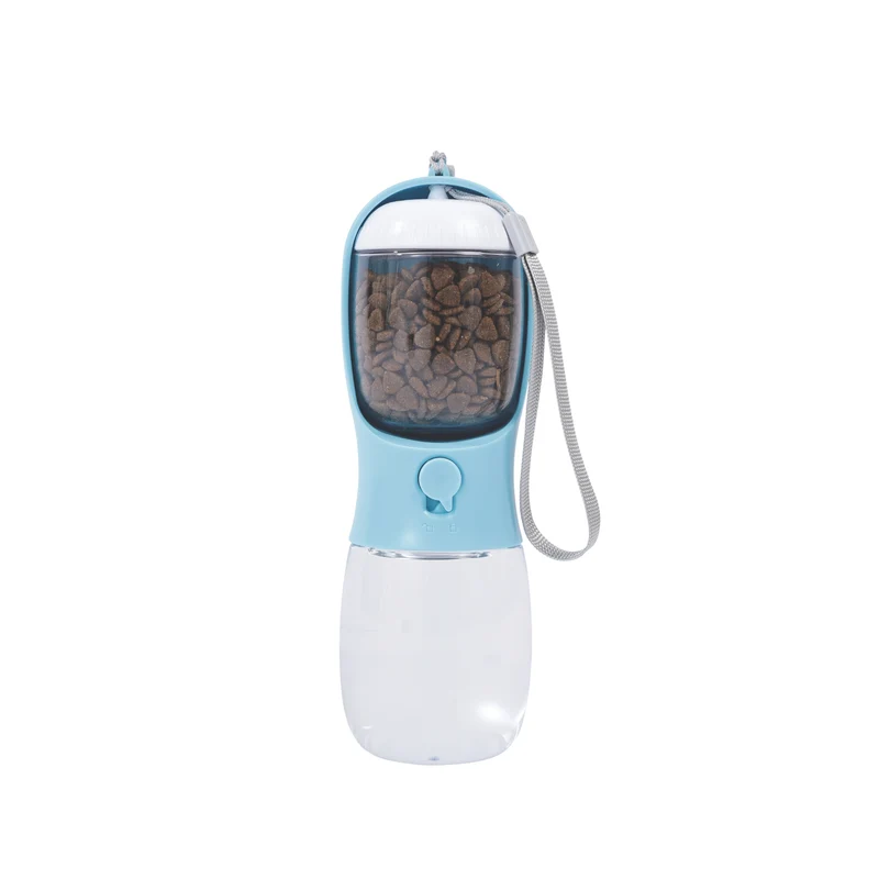 ON THE ROAD - Dog water bottle 300 ml 2 in 1 - Blue mist