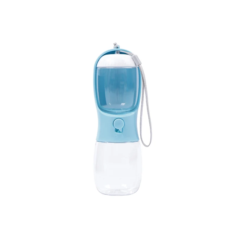 ON THE ROAD - Dog water bottle 300 ml 2 in 1 - Blue mist