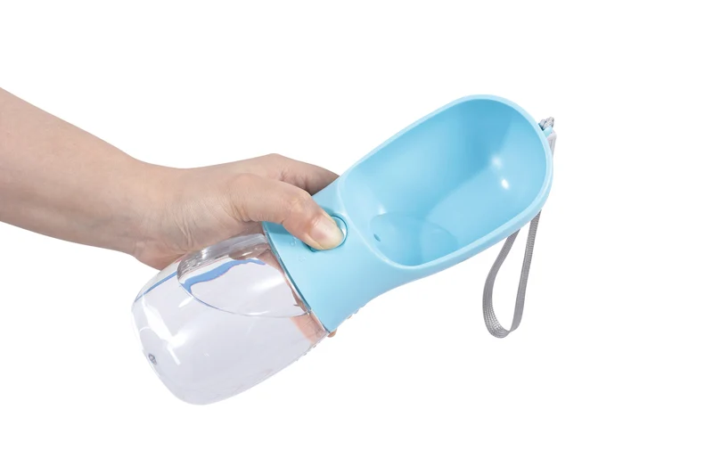 ON THE ROAD - Dog water bottle 300 ml 2 in 1 - Blue mist