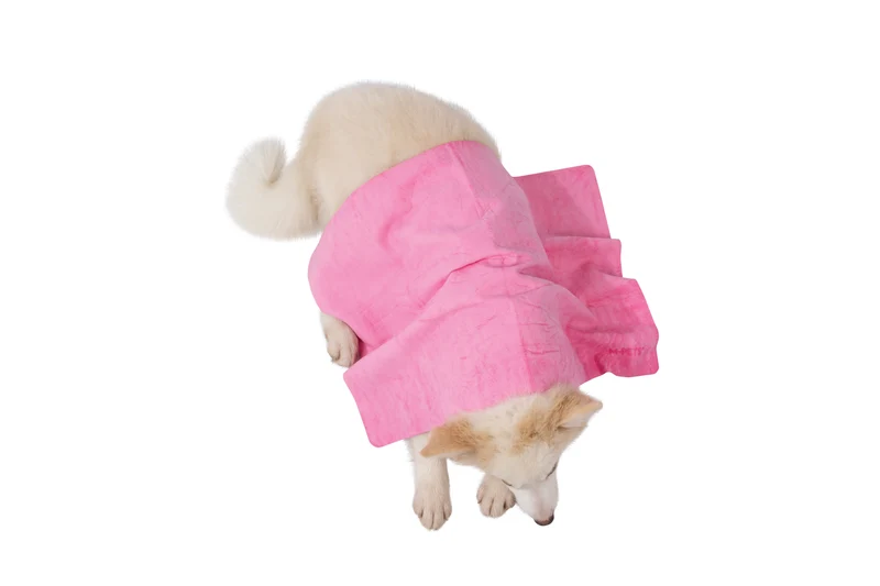 BATHTIME Quick-dry Towel for Cats and Dogs Pink Bubble