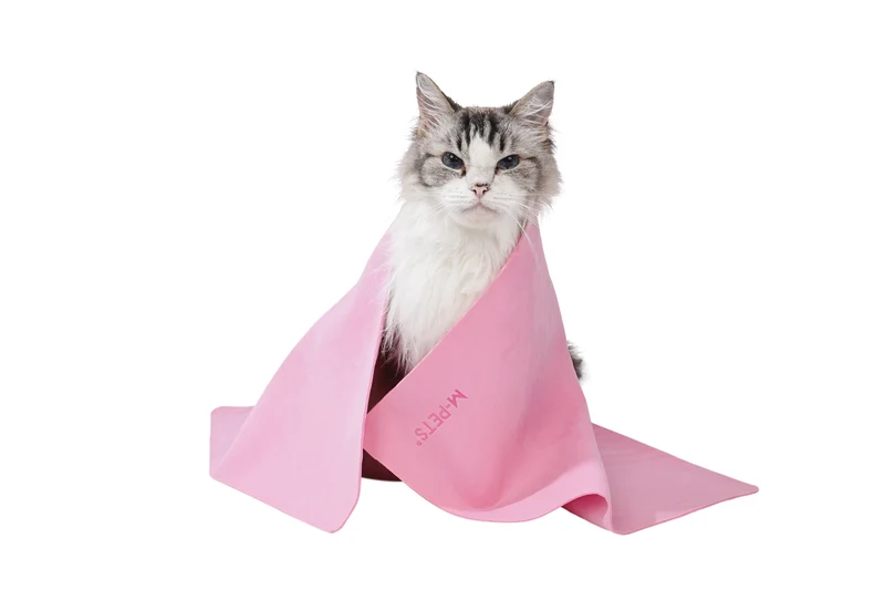 BATHTIME Quick-dry Towel for Cats and Dogs Pink Bubble