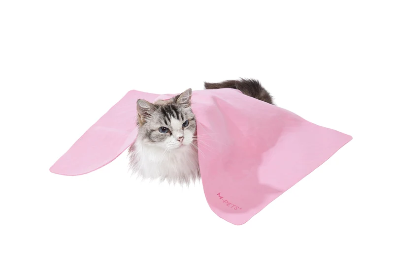 BATHTIME Quick-dry Towel for Cats and Dogs Pink Bubble