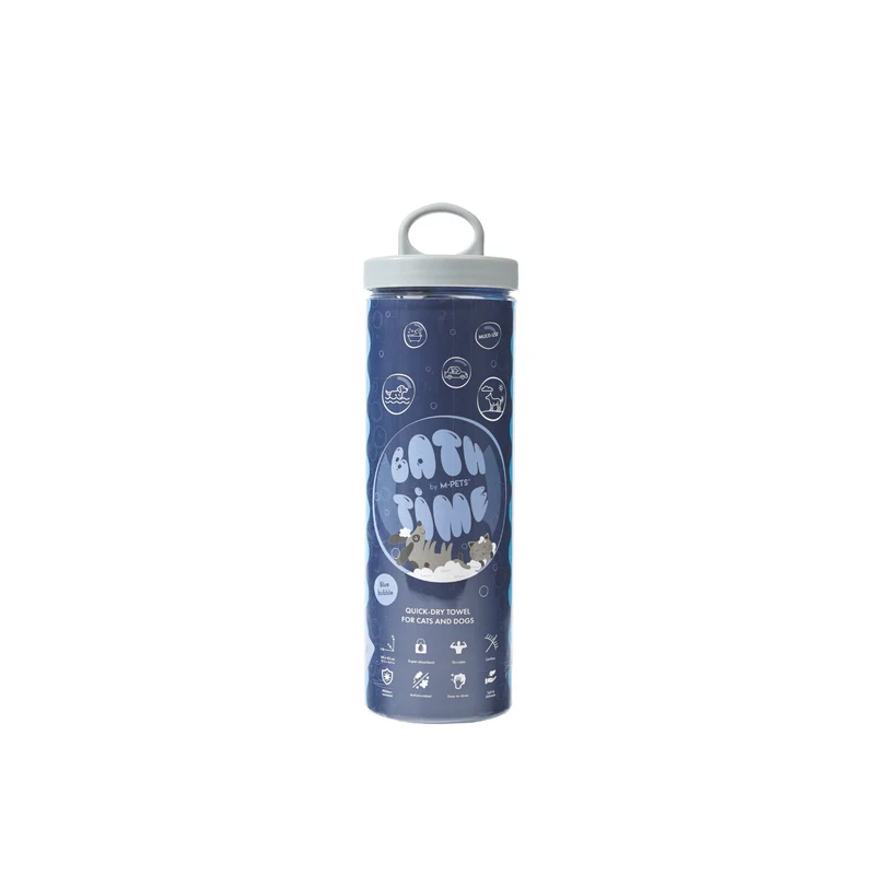 BATHTIME Quick-dry Towel for Cats and Dogs Blue Bubble