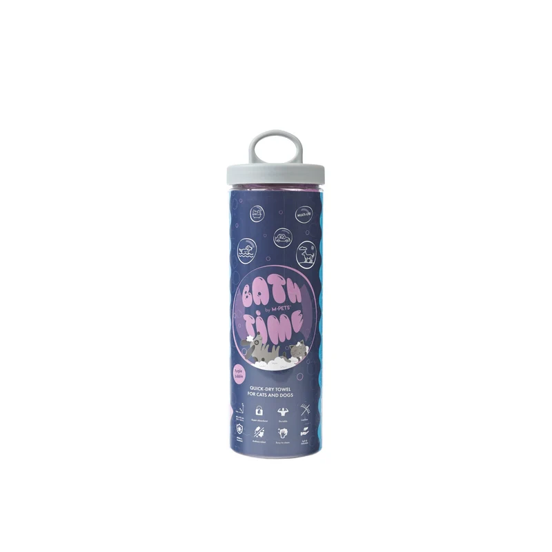BATHTIME Quick-dry Towel for Cats and Dogs Purple Bubble