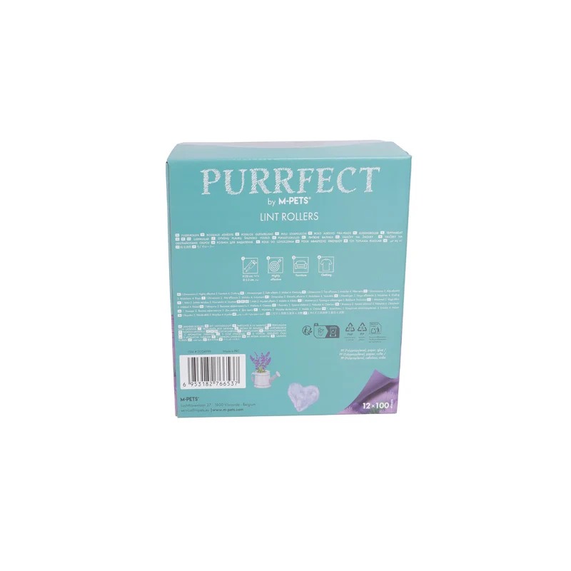 PURRFECT Lint roller Lavender scent 100 sheets x 12 pcs display