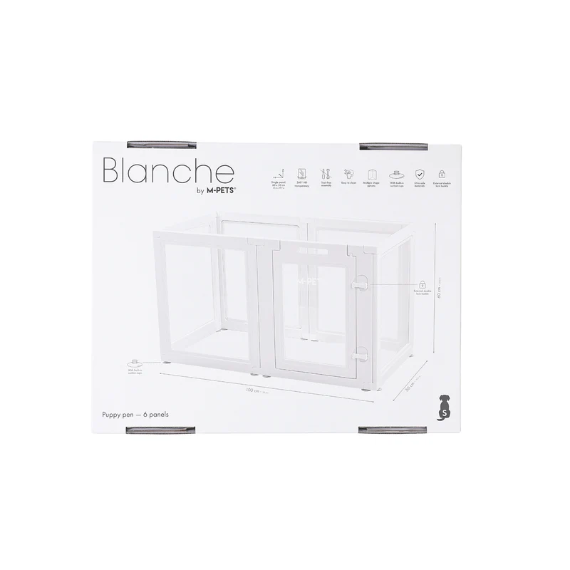 BLANCHE Puppy pen 6 panels S white