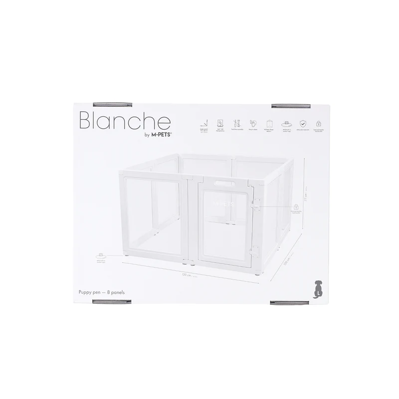 BLANCHE Puppy pen 8 panels L white