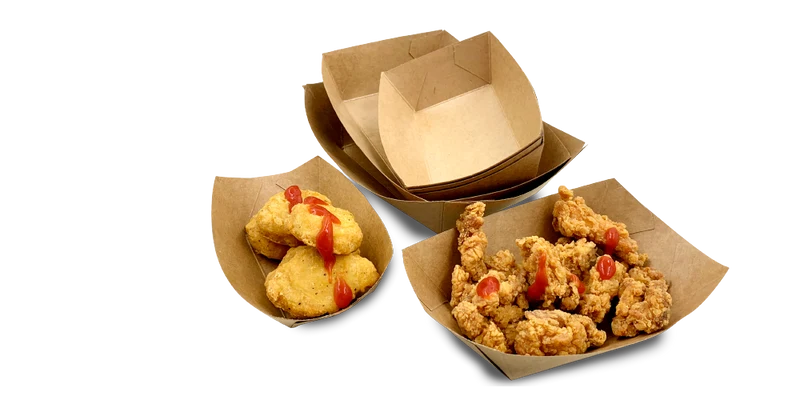 Barquetas Kraft Antigrasa/Fritos 1000ml (17x10x6cm)