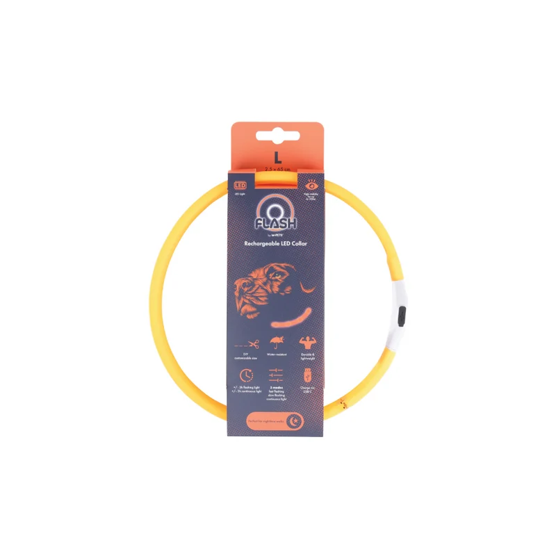 FLASH LED rechargeable collar Orange